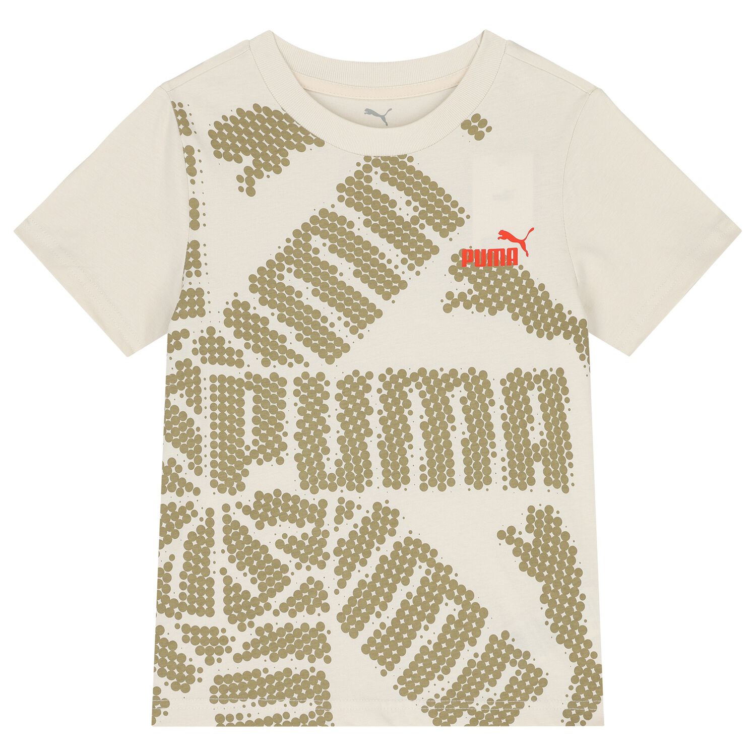 Boys Beige & Green Logo T-Shirt, 2, hi-res
