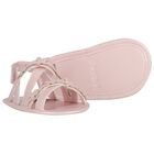 Baby Girls Pink Flower Sandals , 1, hi-res