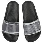 Boys Black & Silver Logo Sliders, 1, hi-res