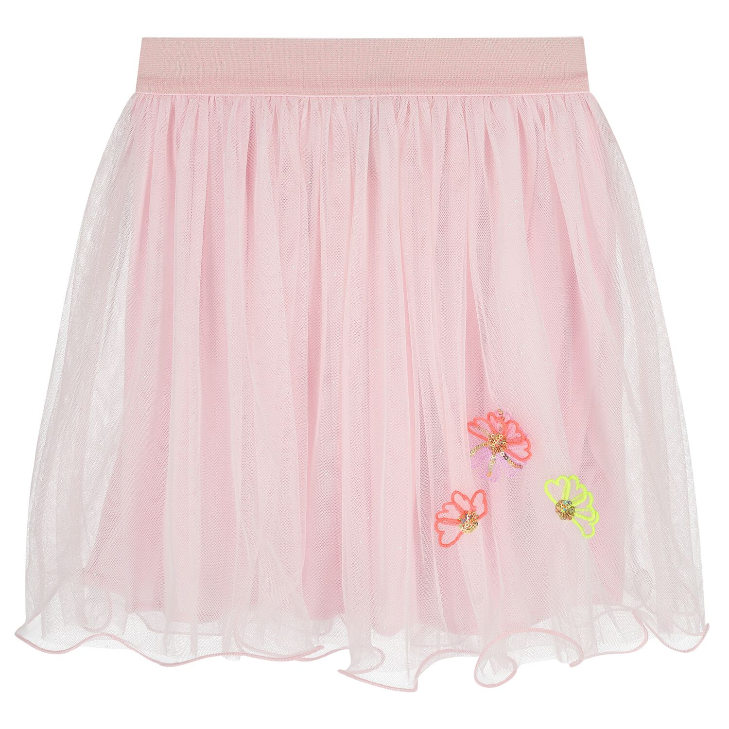 Girls Pink Embellished Tulle Skirt, 1, hi-res