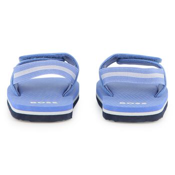 Boys Blue Logo Sandals