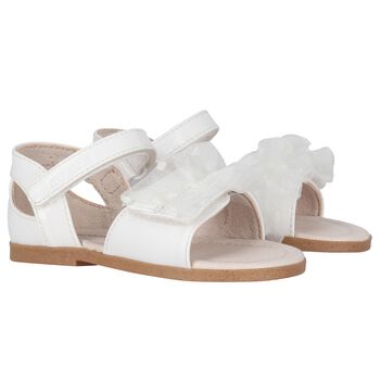 Girls White Patent Sandals