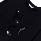 Girls Black Sequins Long Sleeve Top, 1, hi-res