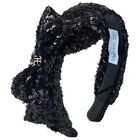 Girls Black Sequin Headband, 1, hi-res