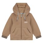 Younger Boys Beige Logo Tracksuit, 1, hi-res