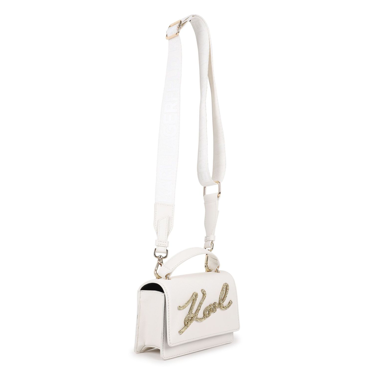 Girls White Logo Handbag, 1, hi-res