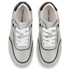 Girls Grey Logo Suede Trainers, 1, hi-res