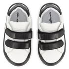 Boys White & Black Ikonik Karl Trainers, 1, hi-res