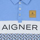 Younger Boys Blue Logo Polo Shirt, 1, hi-res