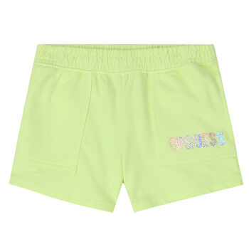 Girls Green Logo Shorts