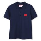 Boys Mini Me Navy Blue Logo Polo Shirt, 3, hi-res