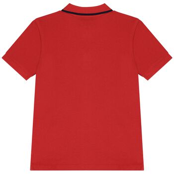 Boys Red Logo Polo Shirt