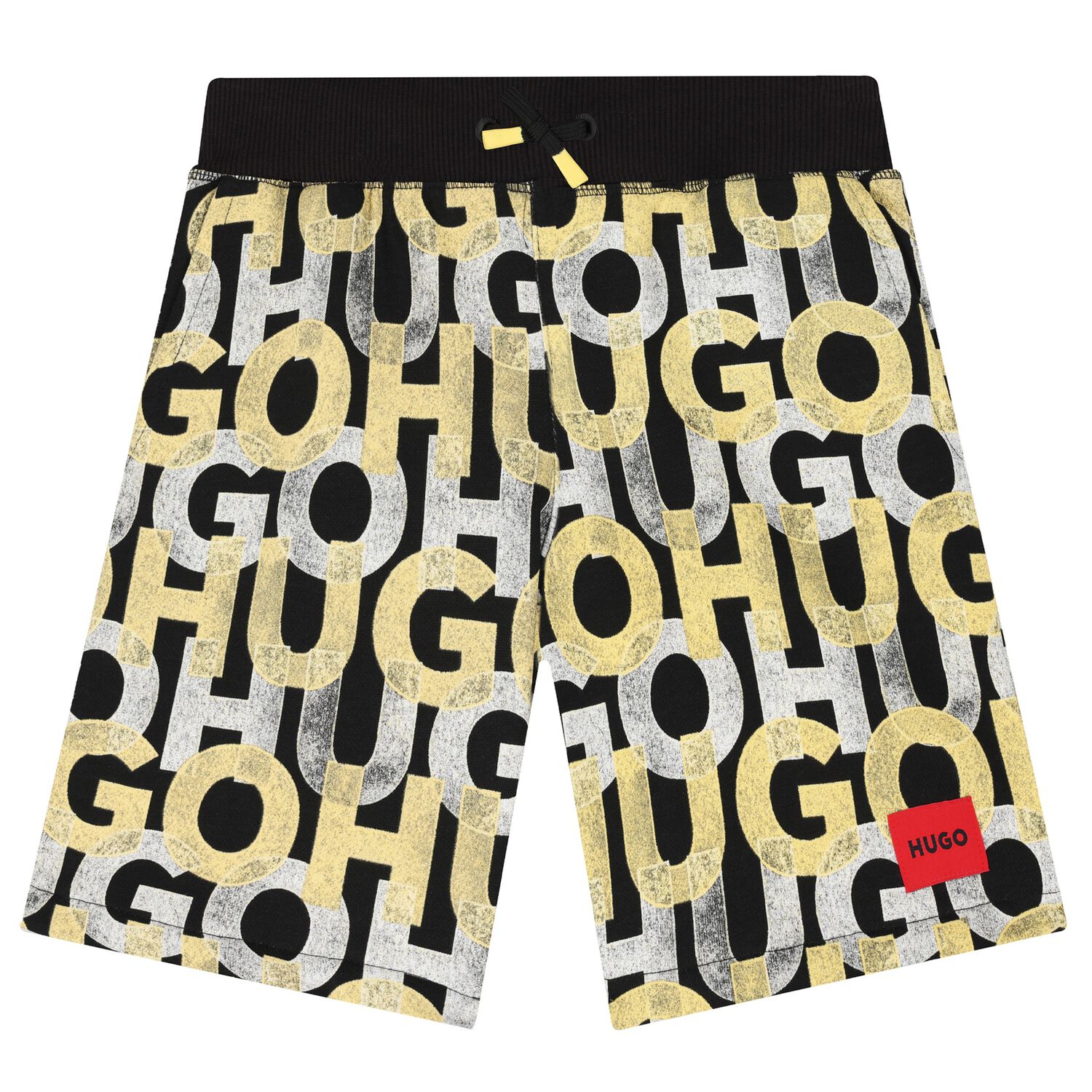Boys Black Monogram Logo Shorts, 1, hi-res image number null