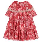 Girls Pink Floral Chiffon Dress, 2, hi-res