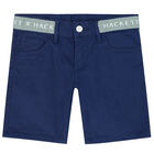 Boys Blue Logo Shorts, 2, hi-res