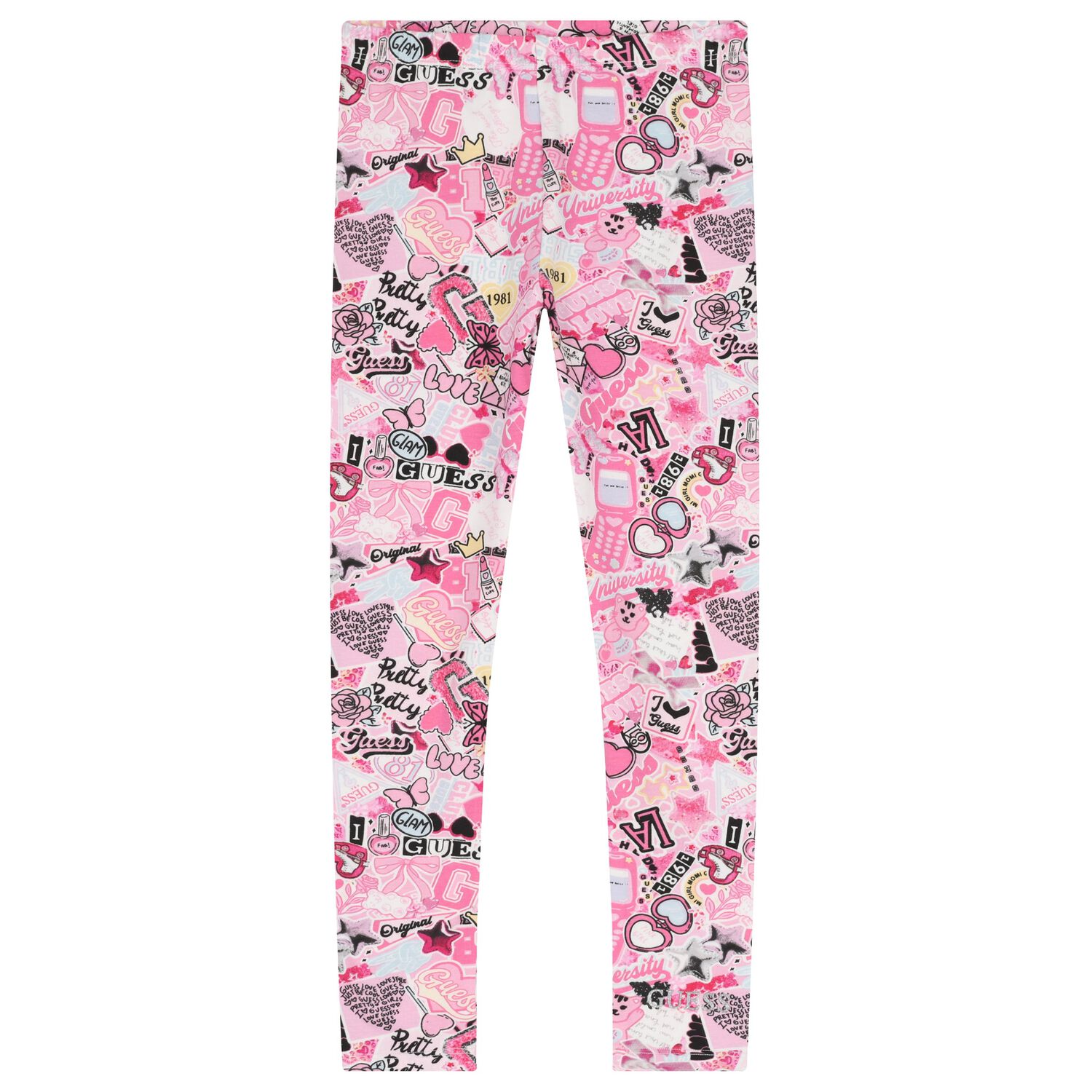 Girls Pink Logo Leggings, 1, hi-res image number null