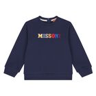 Younger Boys Navy Blue Sweatshirt, 1, hi-res