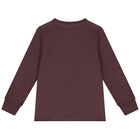 Boys Maroon Logo Long Sleeve Top, 2, hi-res
