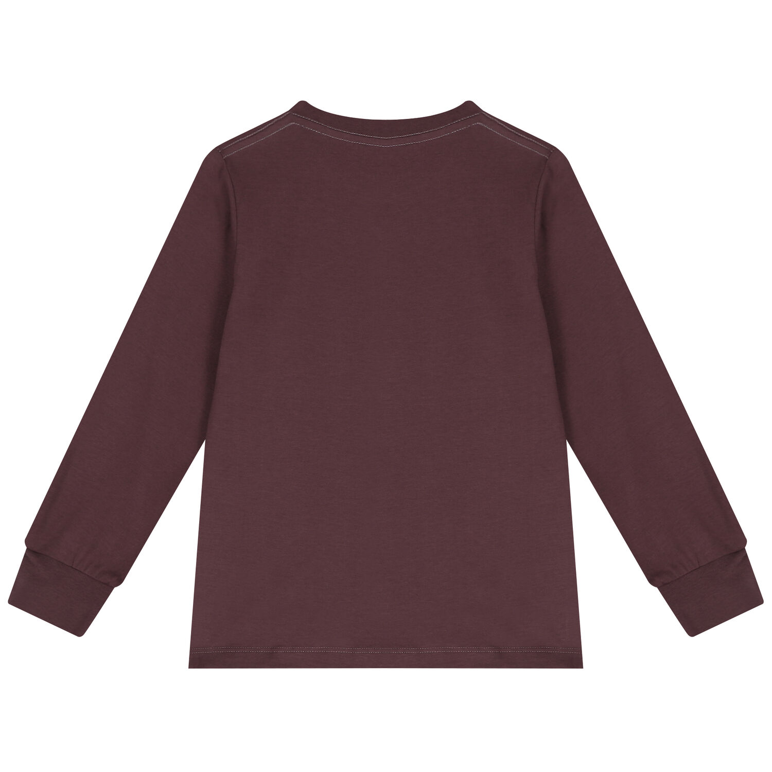 Boys Maroon Logo Long Sleeve Top, 2, hi-res