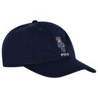 Boys Navy Blue Polo Bear Cap, 1, hi-res