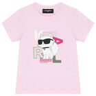 Girls Pink Choupette Logo T-Shirt, 2, hi-res