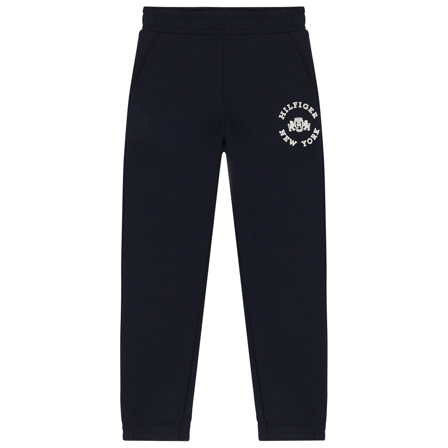 Boys Navy Blue Logo Joggers, 1, hi-res