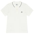 Boys White Logo Polo Shirt, 1, hi-res