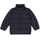 Boys Navy Logo Puffer Jacket, 1, hi-res