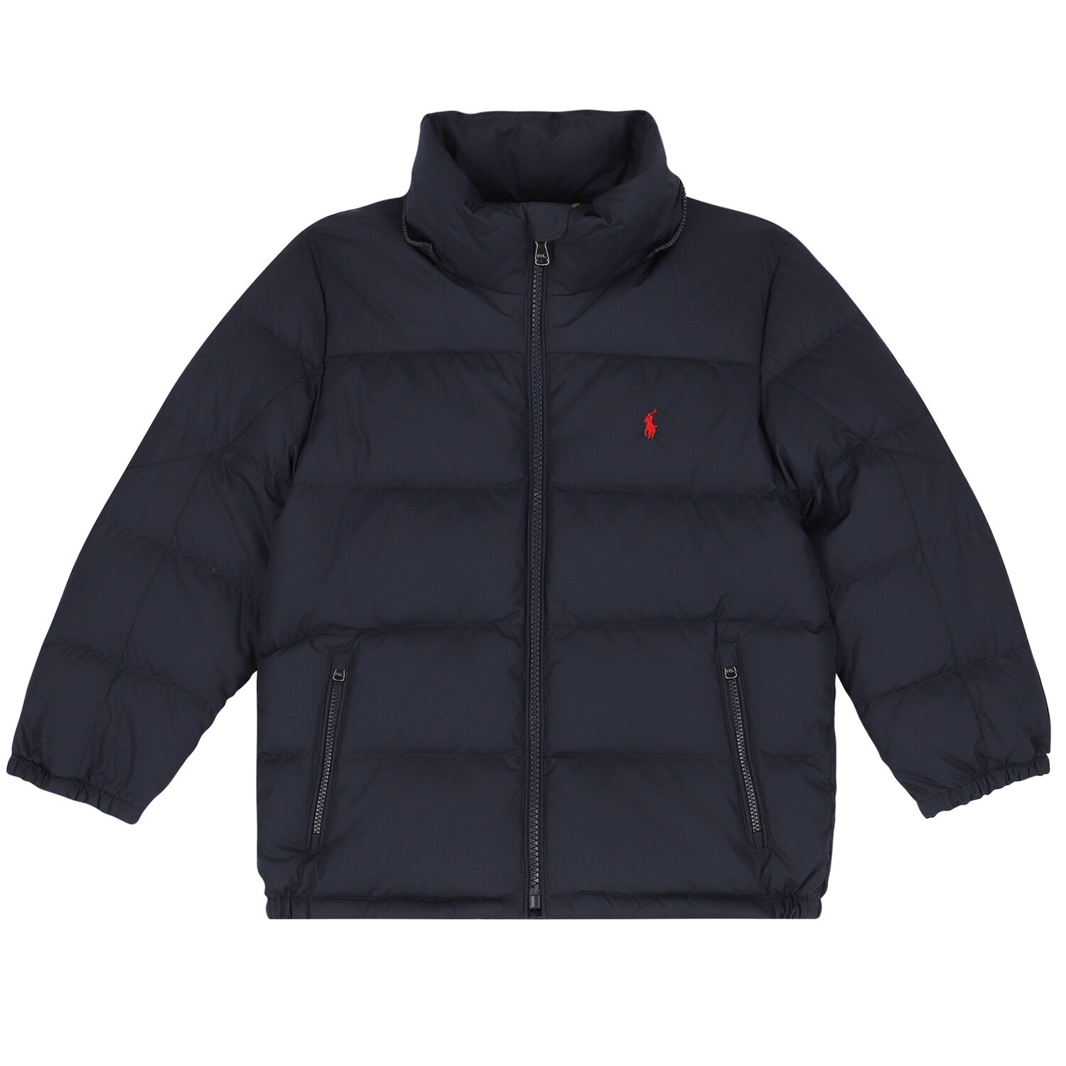 Boys Navy Logo Puffer Jacket, 1, hi-res