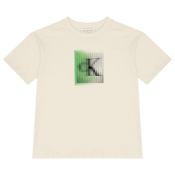 Boys Beige Logo T-Shirt