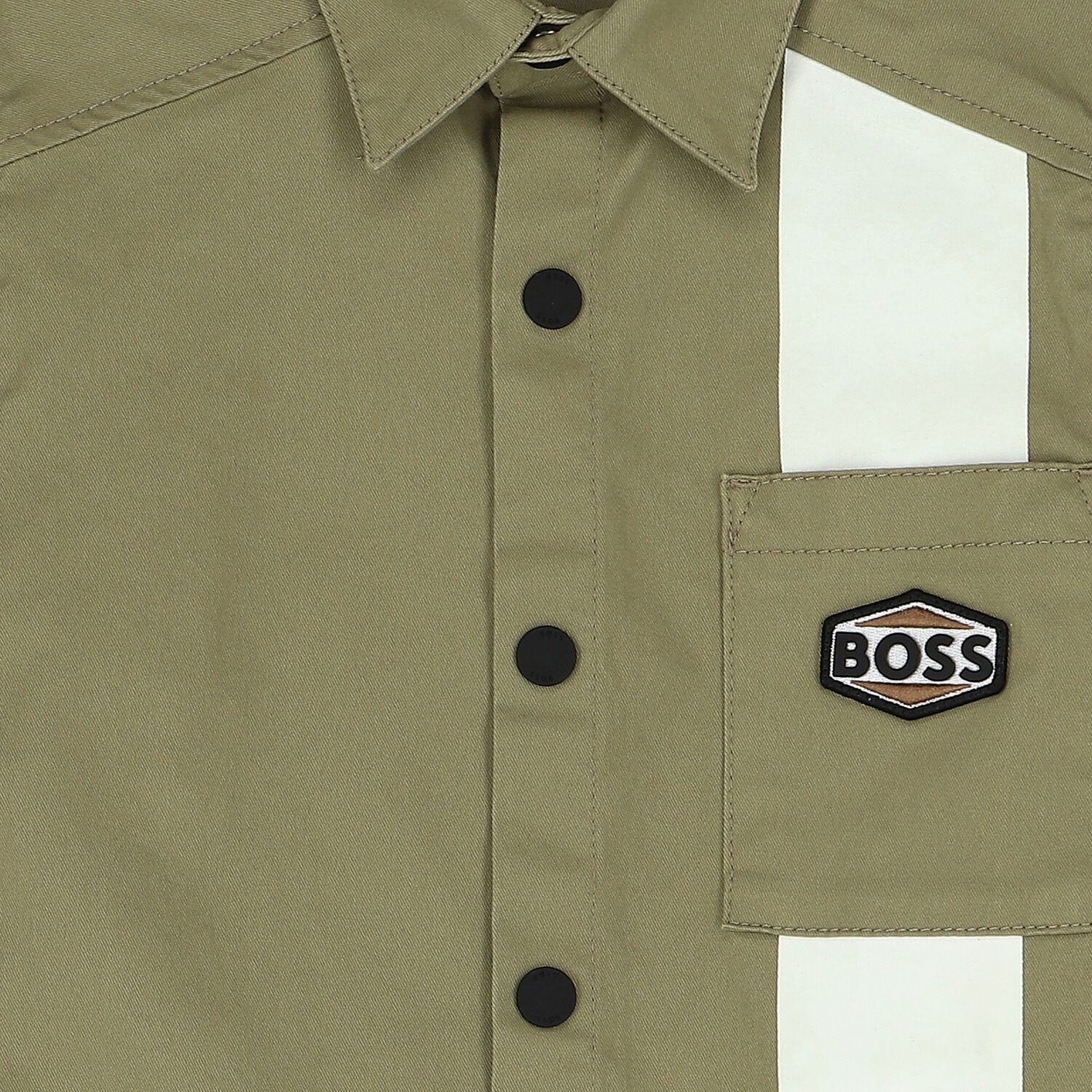 Boys Khaki Green Logo Shirt, 1, hi-res