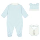Baby Boys Blue Logo Babygrow Gift Set, 2, hi-res