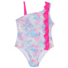 Girls Pink & Blue Metallic Swimsuit, 1, hi-res