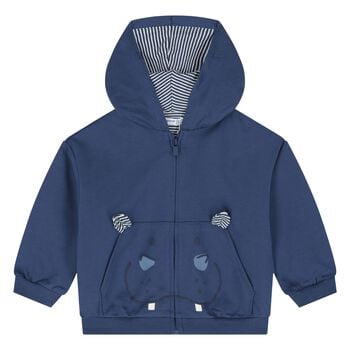 Younger Boys Blue Hooded Zip Up Top