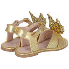 Girls Gold Butterfly Sandals, 1, hi-res
