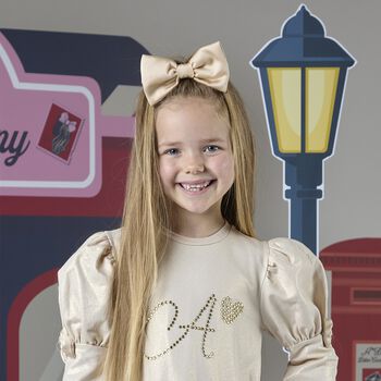 Girls Beige Bow Hairclip