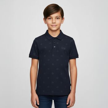 Boys Navy Blue Logo Polo Shirt