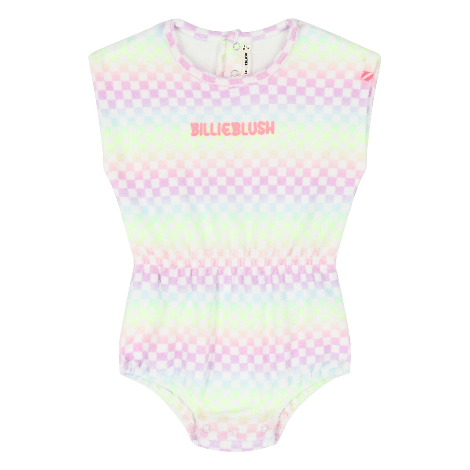 Younger Girls Multi-Coloured Checkered Playsuit, 1, hi-res
