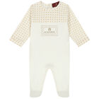 Ivory & Gold Logo Babygrow, 2, hi-res