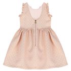 Girls Pink Jacquard Dress, 2, hi-res
