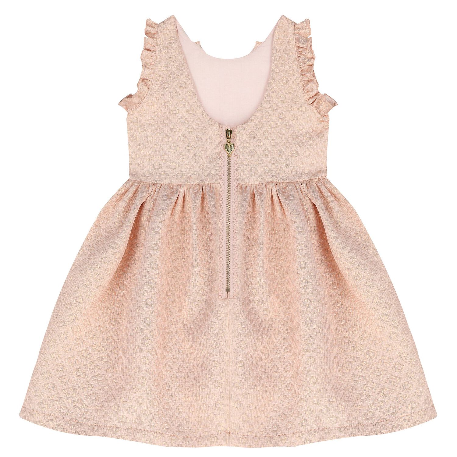 Girls Pink Jacquard Dress, 2, hi-res image number null