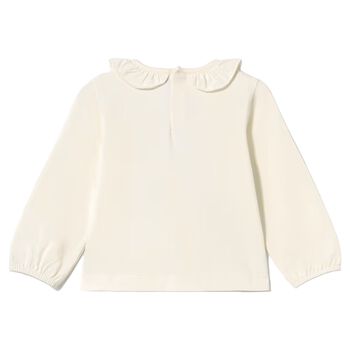 Younger Girls Ivory Squirrel Long Sleeve Top