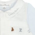 Baby Boys White & Blue Logo Babygrow, 2, hi-res