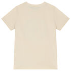 Boys Beige & Gold Logo T-Shirt, 2, hi-res