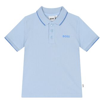 Younger Boys Blue Logo Polo Shirt