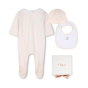 Baby Girls Pink Logo Babygrow Gift Set