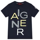 Boys Navy Blue Logo T-Shirt, 1, hi-res