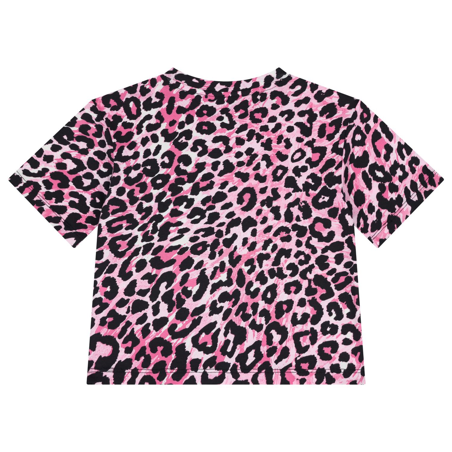 Girls Pink Leopard Logo T-Shirt, 1, hi-res