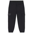 Boys Black Logo Joggers , 1, hi-res