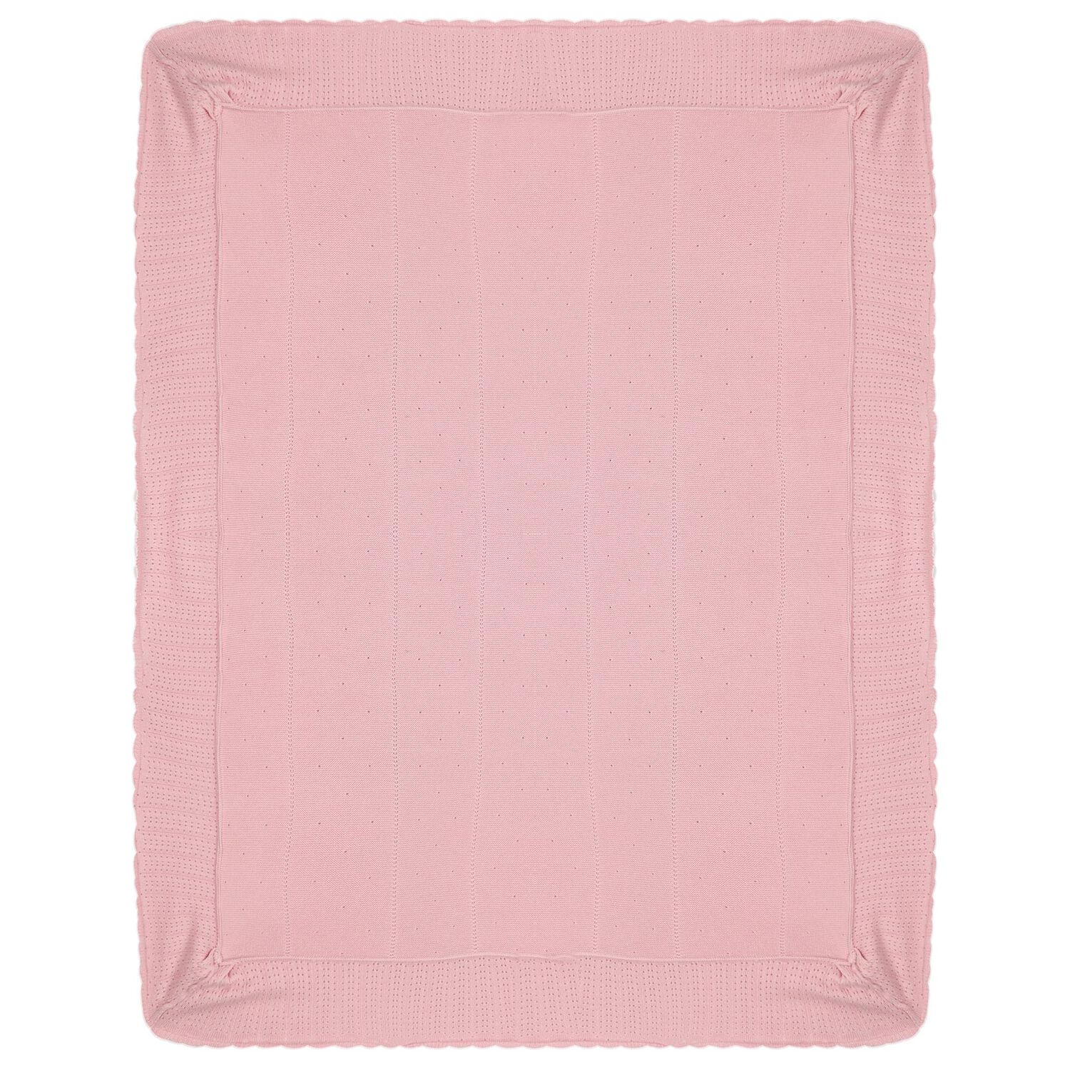 Baby Girls Pink Cotton Knit Blanket, 1, hi-res